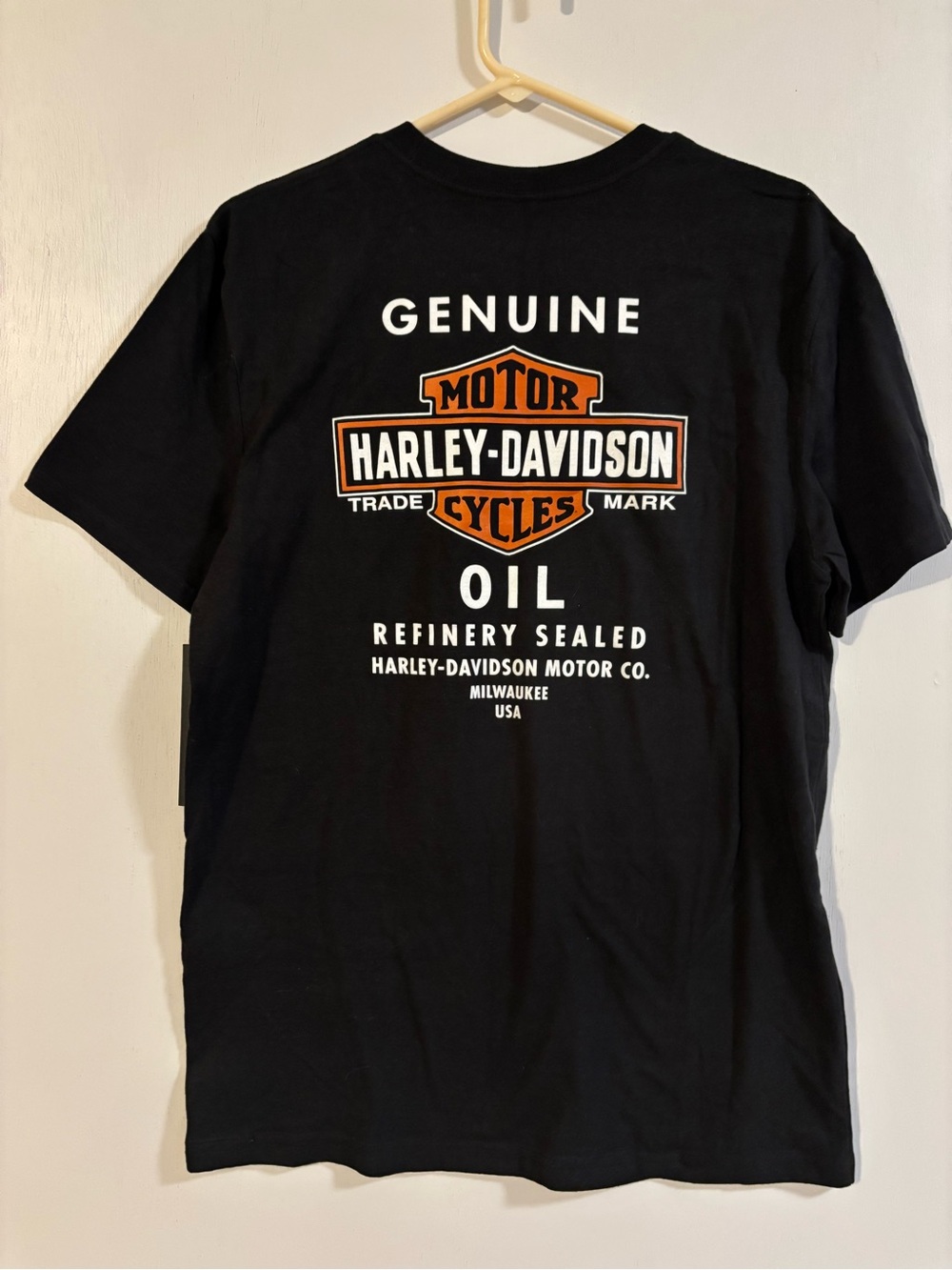 Harley-Davidson Black Tee with Orange and White Logo